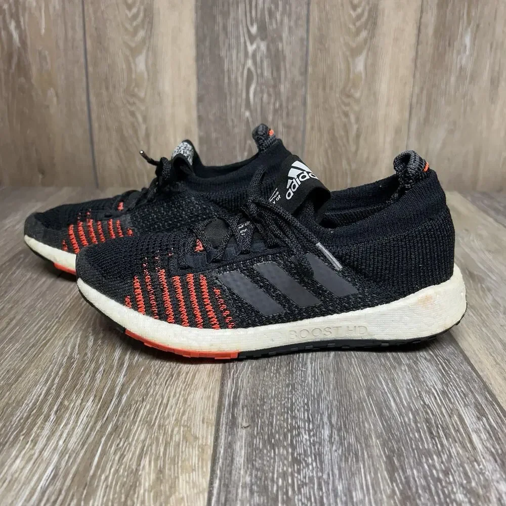 Adidas Pulseboost HD EE4030 Youth US Size 5 Knit Black Orange Sneaker Shoes